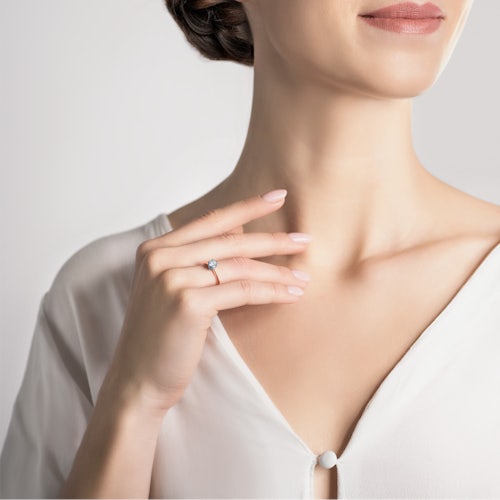 Pierścionek zaręczynowy The Journey: dwukolorowe złoto, diament